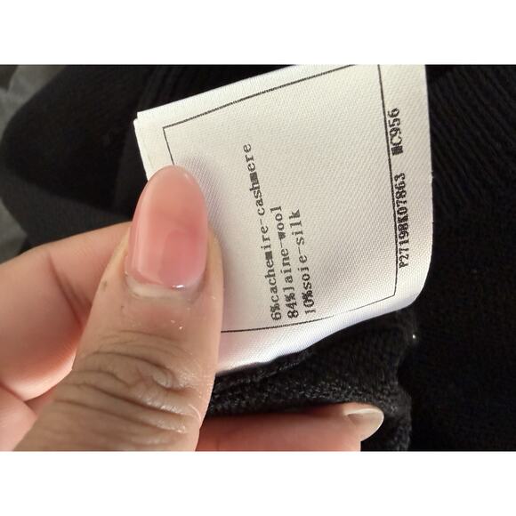 Chanel Black Wool Silk Cashmere Sweater Vest Logo Sz 36 S - Picture 12 of 13